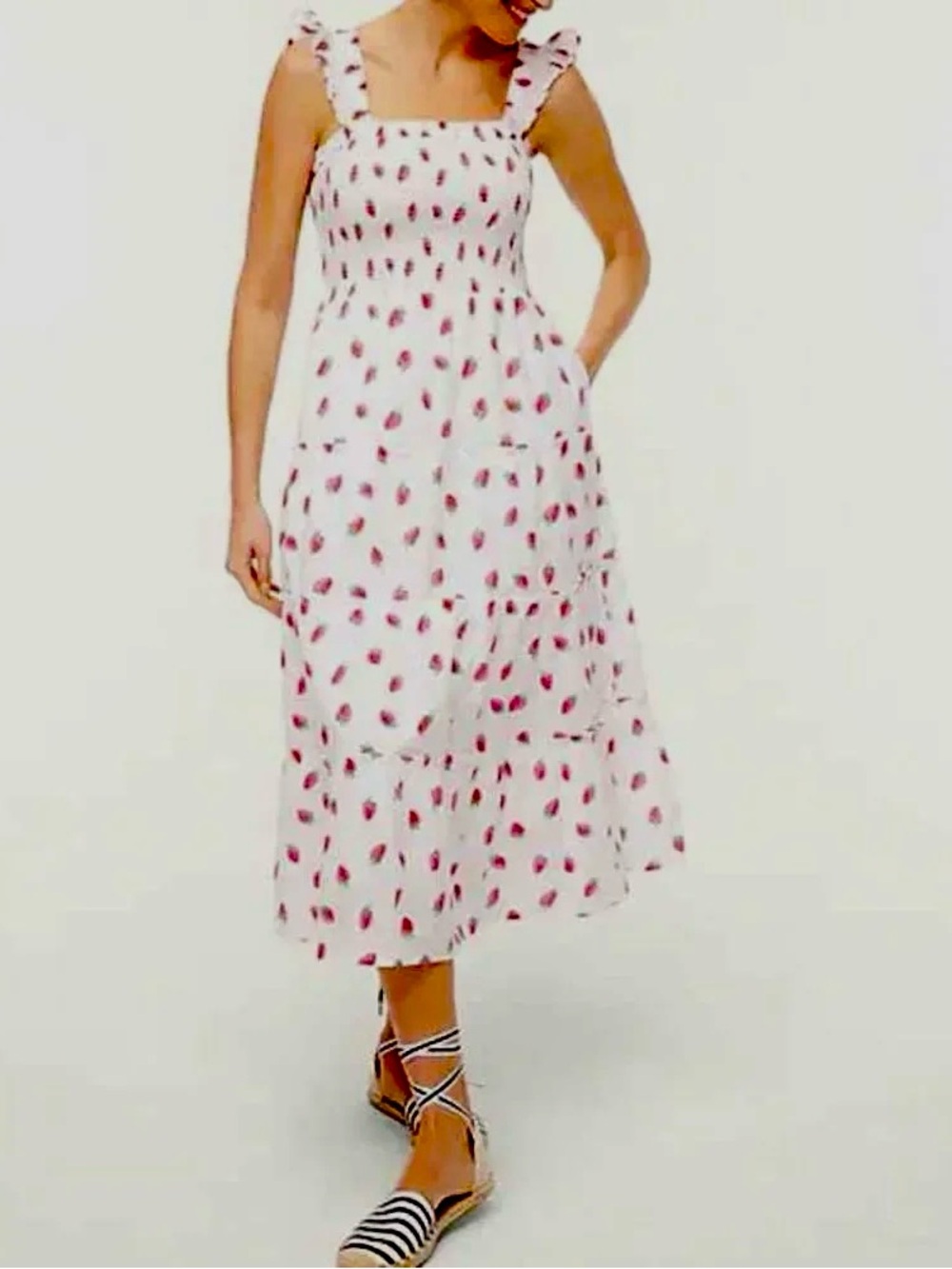 J.Crew Factory Strawberry Smocked Dress